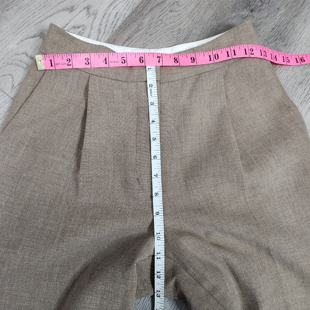 Aritzia Wilfred Ibiza High Rise Pleated Trouser Pants Size 4 In Heather Bisque - Picture 16 of 16